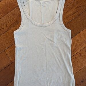 Cream Ribbed Tank Top
